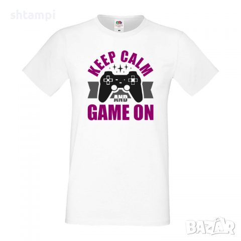 Мъжка тениска Keep Calm And Game On, снимка 1 - Тениски - 36193298