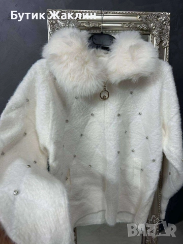 Дамска жилетка кашмир с камъчета , снимка 4 - Жилетки - 52227841