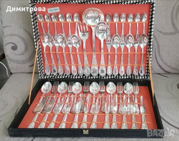 Ретро посребрен комплект за хранене , снимка 2 - Прибори за хранене, готвене и сервиране - 42358073