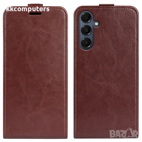 Защитен Кожен Калъф за Samsung Galaxy A17 5G / A17 4G | Вертикален Флип Дизайн с Картхолдер | Черен,, снимка 4 - Калъфи, кейсове - 52210161