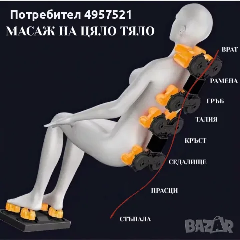 Луксозен масажен стол Zero Gravity - AI гласово управление, Bluetooth и масаж на цялото тяло, снимка 5 - Дивани и мека мебел - 56196140