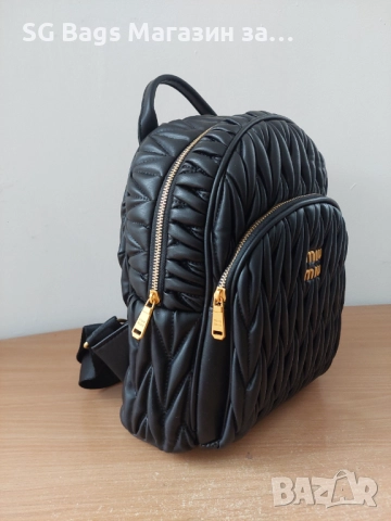 Miu miu miv miv дамска чанта тип раница дамска ряница код 281, снимка 4 - Раници - 42999345