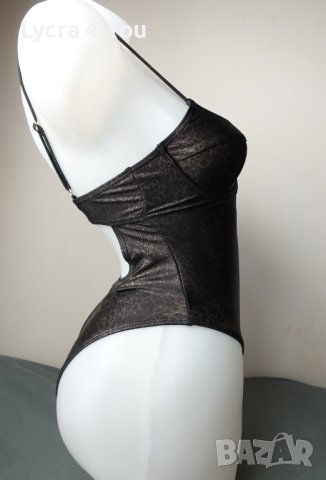 XS (70A) цялостен бански в тъмна леопардова окраска, снимка 9 - Бански костюми - 41603873