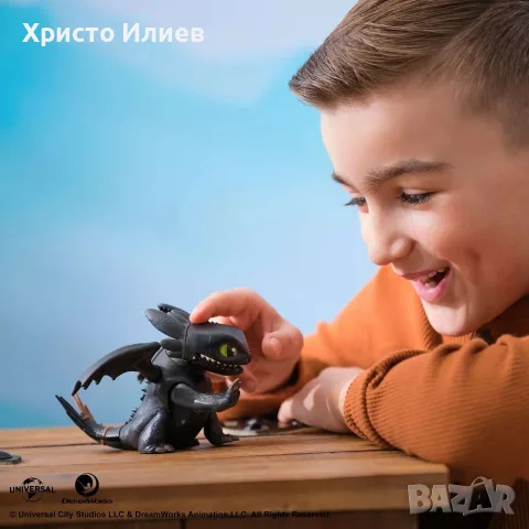 Интерактивен мини дракон DreamWorks Dragons Toothless с 25 звука, снимка 6 - Фигурки - 56237116