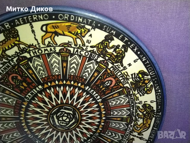 Jerusalem Hanukkah & Zodiac Porcelain чиния зодиак Йерусалим фи 27см нова, снимка 2 - Декорация за дома - 51423597