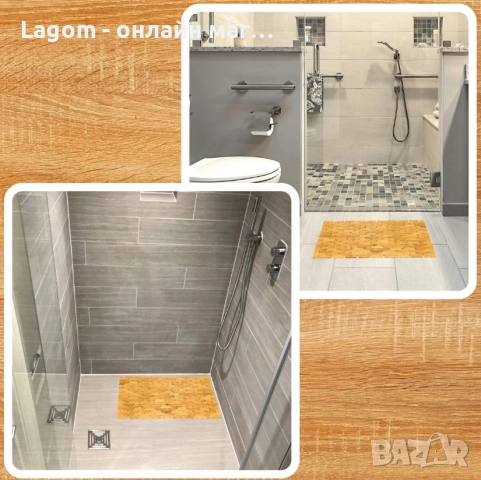 Универсален килим за баня, бамбук, нехлъзгав, влагоустойчив, многофункционална употреба, снимка 7 - Килими - 52562743