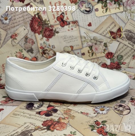 Дамски кецове от плат изцяло в бяло, марка Zabaione, снимка 4 - Кецове - 41064999