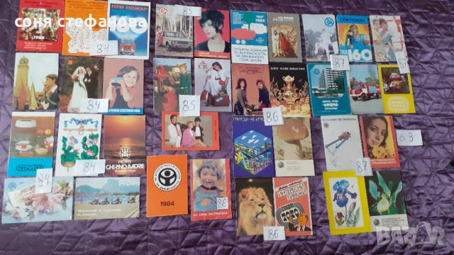 Колекция календарчета по години , снимка 3 - Колекции - 52119566