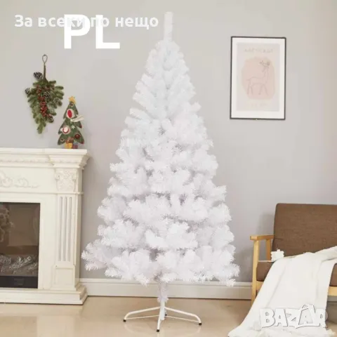 Гъста бяла изкуствена елха със шишарки, снимка 5 - Декорация за дома - 48049577