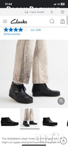 Мъжки кожени мокасини Clarks Originals Wallabee , снимка 2 - Мокасини - 40298727