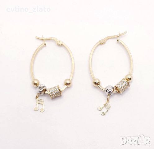 Дамски златни обеци 14к 585пр., снимка 3 - Обеци - 39100695