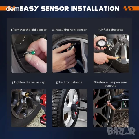 TPMS сензори за налягане в гумите, 4 броя, 1862980, 2036832, 2318530 за Ford, снимка 4 - Части - 50536543