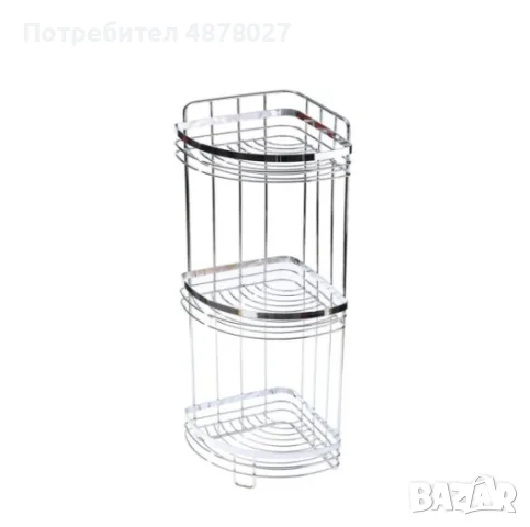 Етажерка за баня Rosberg R53001A2, 2нива/3нива ъгъл, 21x21x39см., снимка 5 - Етажерки - 55780428