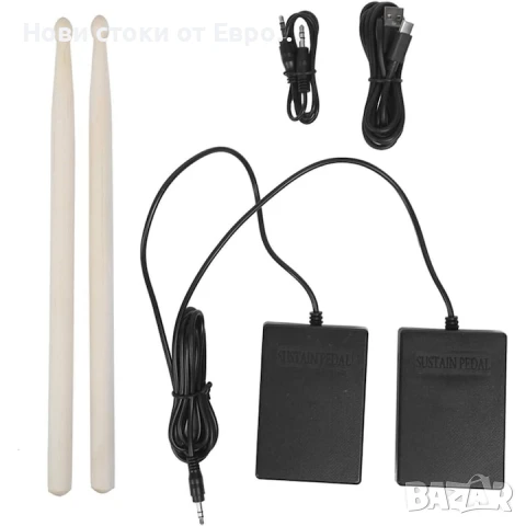 Комплект от 9 електронни стерео цифрови силиконови барабана,с педали,9подложки за барабани, снимка 4 - Ударни инструменти - 51060371