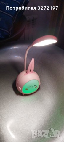 Лампа за четене USB LED Kawaii Rabbit 2в1,Настолна лампа,Детска защита на очите,Карикатура Зайче, снимка 10 - Настолни лампи - 40900282