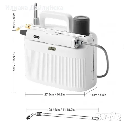 Електрическа градинска пръскачка с батерия 2200 Mah, налягане, 5L, снимка 3 - Градинска техника - 56227977