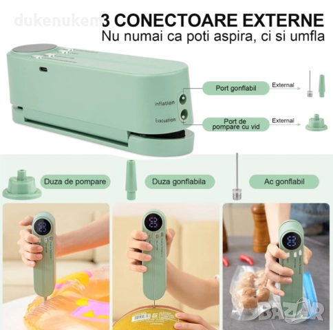 Преносим вакуумен уред 3 в 1 за твърди и течни храни, снимка 6 - Друга електроника - 51962630