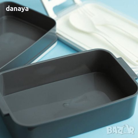 3849 Кутия за храна с 2 отделения и прибори, снимка 8 - Кутии за храна - 42091384