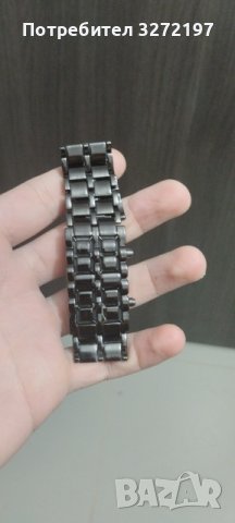 Моден черен изцяло метален дигитален лава ръчен часовник Мъжки син LED дисплей , снимка 13 - Мъжки - 40954082