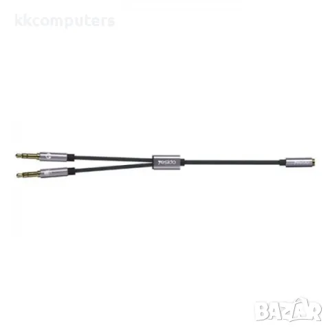 Аудио сплитер кабел Yesido YAU29 / 3.5mm - 2x3.5mm / Черен / Баркод : 2403483