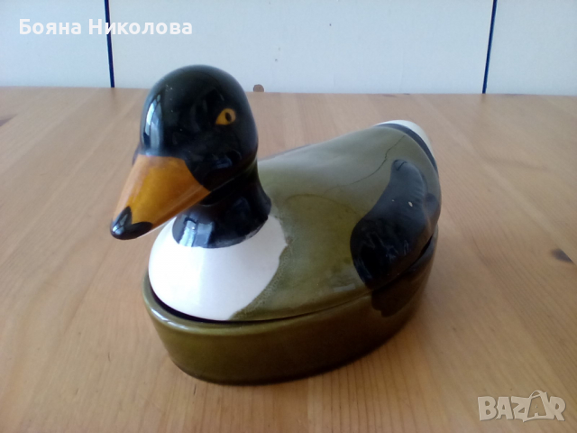 Керамичен съд с капак, терин (Майкъл Коган) - колекционерски, снимка 2 - Антикварни и старинни предмети - 36156236