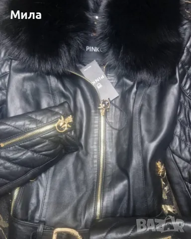стилно яке, естествена кожа Pinko, снимка 1