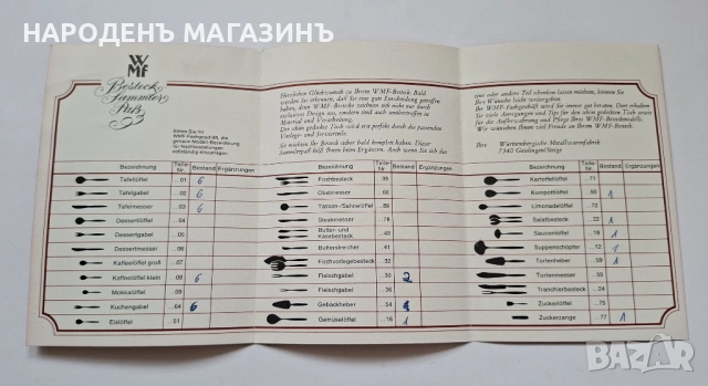 WMF - GERMANY - Сервиз прибори за хранене за 6 човека неръждаема стомана нож ножове вилици лъжици , снимка 13 - Прибори за хранене, готвене и сервиране - 53596531