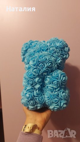 мече от сини рози, снимка 3 - Романтични подаръци - 44353105