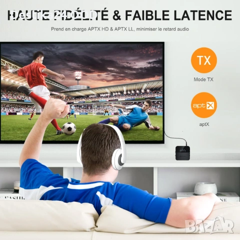 Bluetooth аудио адаптер предавател и приемник за TV, AUX, RCA, Optical, снимка 5 - Аудиосистеми - 53732584