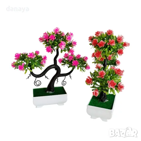 5863 Изкуствено цвете в правоъгълна саксия, снимка 5 - Декорация за дома - 49999668