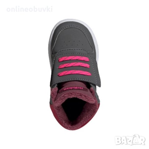 НАМАЛЕНИЕ!!!Бебешки спортни обувки ADIDAS Hoops Тъмно сиво с розови акценти, снимка 4 - Бебешки обувки - 34735401