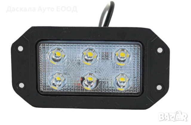 1бр. ЛЕД LED BAR халоген , прожектор за вграждане с 6 диода 18W , 12-24V