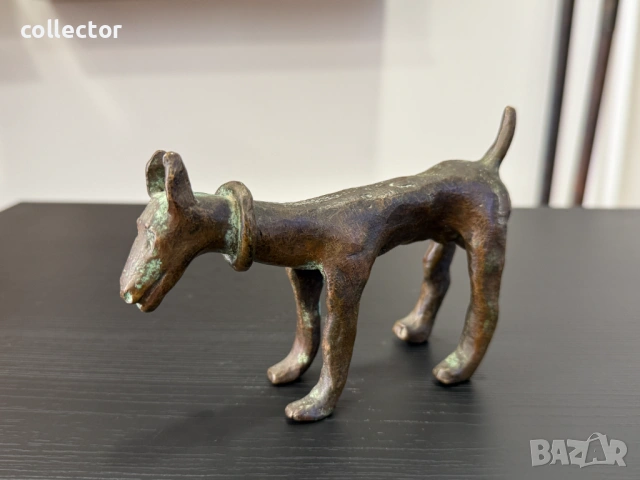 Африканска бронзова фигура на куче. №7922, снимка 3 - Колекции - 53731148
