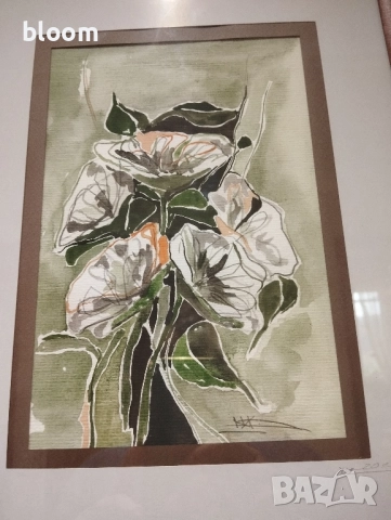 Акварел-Цветя, снимка 8 - Картини - 52195340