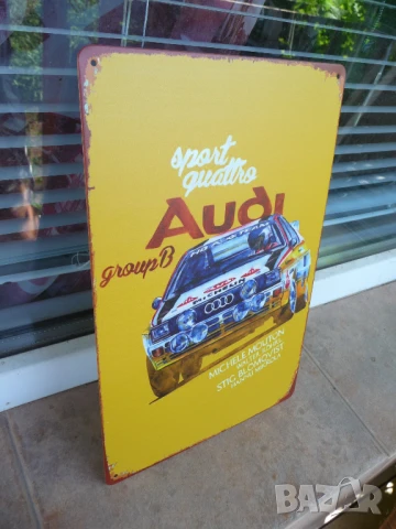 Метална табела кола Audi sport quattro спортна бърза Ауди халогени, снимка 2 - Декорация за дома - 50902661