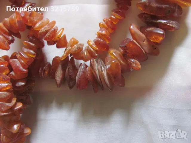 Колие необработен кехлибар, големи зърна, дължина 80см., снимка 4 - Колиета, медальони, синджири - 48929267