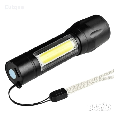 LED Джобен фенер с 3 режима, презареждаем, с USB кабел в зелена кутия FL45, снимка 3 - Други - 52806248
