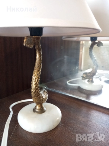 Красива бронзова нощна лампа , снимка 10 - Антикварни и старинни предмети - 52436231