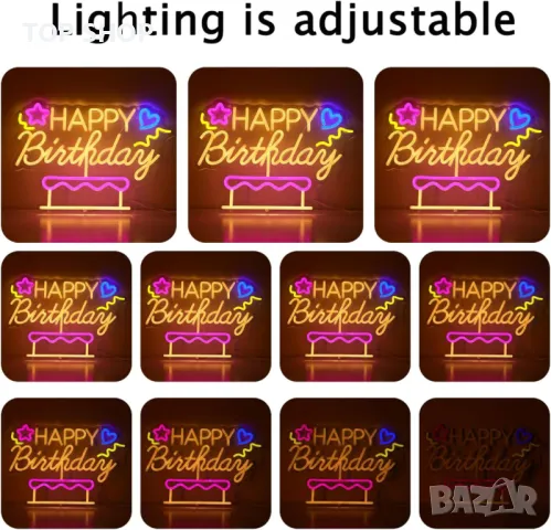 ENUOLI LED Неонов знак Честит рожден ден, снимка 4 - Пана - 49551775