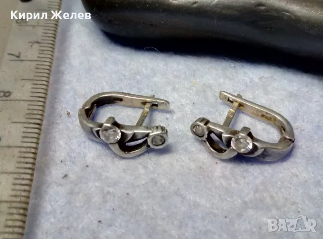 ПРЕКРАСНИ СКЪПОЦЕННИ АНГЛИЙСКИ СРЕБЪРНИ ОБЕЦИ СРЕБРО 925 с БЛЕСТЯЩИ ФАСЕТИРАНИ ЦИРКОНИ 48252, снимка 7 - Обеци - 49601470