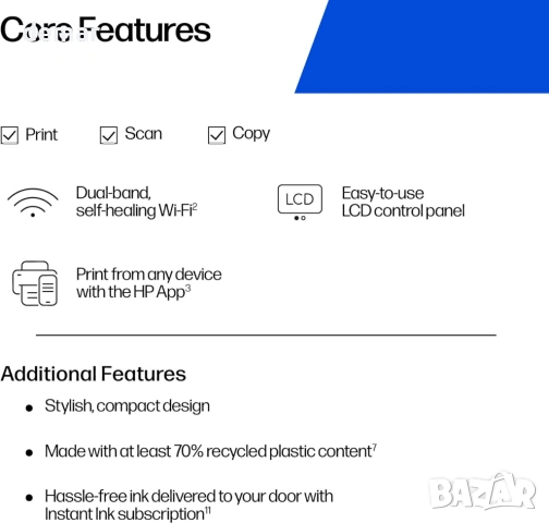 Многофункционален принтер HP DeskJet 2921 | Цветен | Безжичен, снимка 4 - Принтери, копири, скенери - 53632499