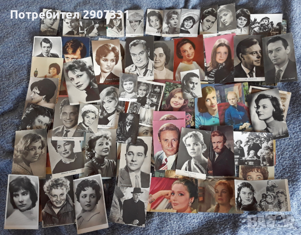 Пощенски картички със съветски кино актьори. 1960-80. 86 бр., снимка 2 - Други ценни предмети - 44780421