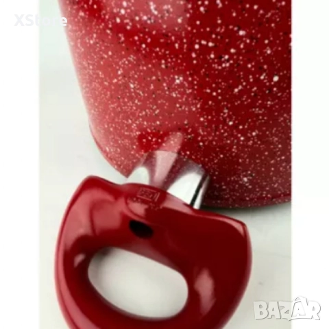 Тенджера Voltz, 3.4л./9.5л., Дълбока, Мраморно покритие, Индукция, Червен, снимка 3 - Съдове за готвене - 52507292