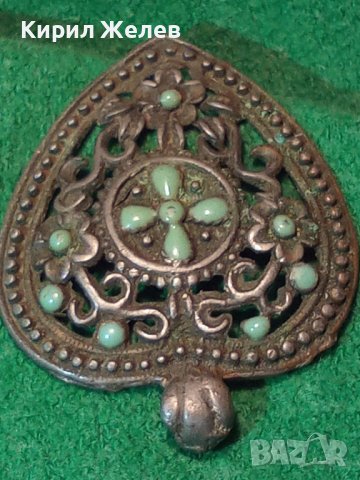 СТАРО БРОНЗОВО с ЕМАЙЛ УКРАШЕНИЕ СЪРЦЕВИДНО 4955, снимка 11 - Антикварни и старинни предмети - 29572508