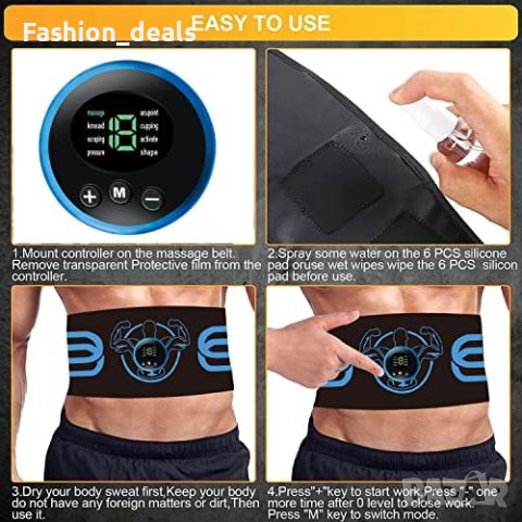 Нов Мускулен стимулатор Тренажор за коремни мускули Спорт ABS колан, снимка 5 - Фитнес уреди - 41934163