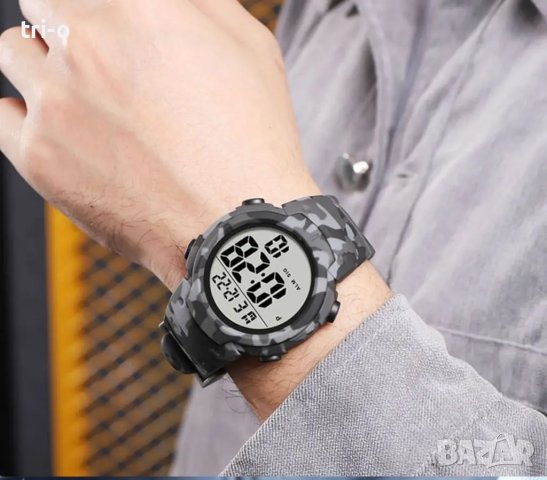 SYNOKE Моден ретро Спортен водоустойчив мъжки часовник Многофункционален, снимка 11 - Мъжки - 44177538