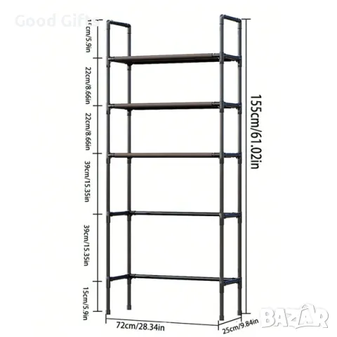 Многофункционална етажерка органайзер за пералня, Черна, снимка 4 - Други стоки за дома - 50384017
