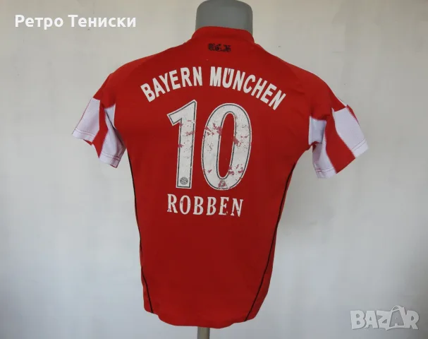 Тениска Bayern Munich — Домакински (Arjen Robben #10) adidas — Деца размер M Червено (сезон 2010)