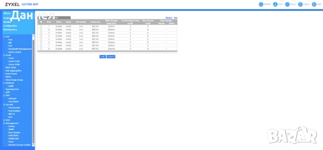 8 портов гигабитов PoE+ управляем суич Zyxel GS1900-8HP, снимка 10 - Суичове - 53399970