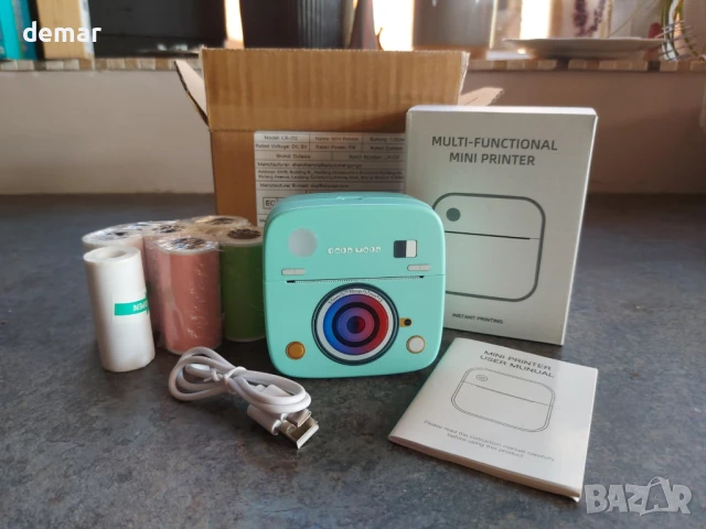 Принтер за стикери, Print Pod, мини преносим принтер с 8 ролки хартия, снимка 10 - Принтери, копири, скенери - 50910865